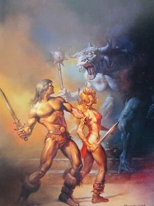 Fantasy Art Print / Plate AGAINST THE ODDS by Boris Vallejo c1994 - Picture 1 of 4