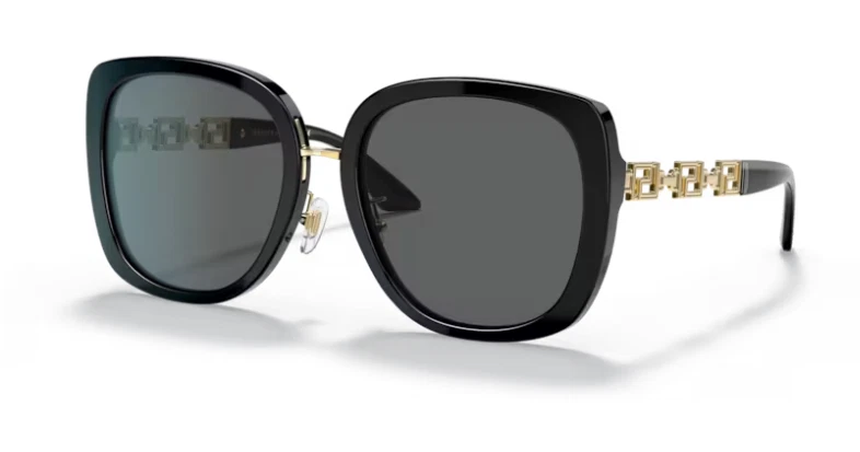 Gafas de sol cuadradas para mujer Versace VE4407D GB1/87 negras/gris oscuro Foto 1 de 4