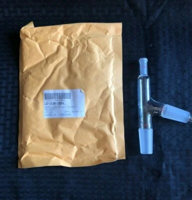 New Lab Glass Angled 3-Way Distillation Head Adapter 24/40 10/30 LG-1530-100 - Image 1 of 4