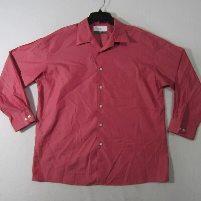 Camisa Kenneth Cole Para Hombre Extra Grande Rosa Abotonada Manga Larga Informal Hombres A043 Foto 1 de 4