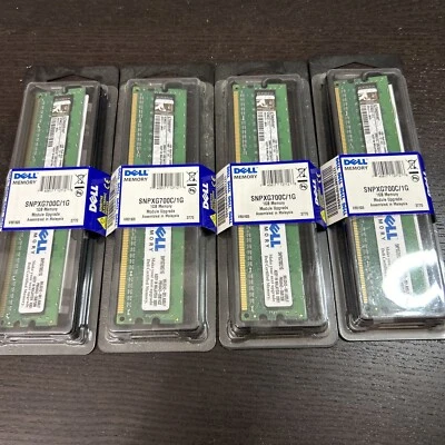 4x 1GB PC2-6400 DELL SNPXG700C/1G Memory Upgrade Dell Computers NEW - Image 1 of 4