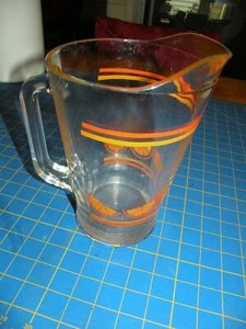 VINTAGE Glass BAR PITCHER Orangeade ORANGE SLICES JUICE VODKA COLLINS Beverage - Picture 1 of 2