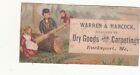 Warren & Hancock Dry Goods Carpetings Bucksport ME See Saw Vict Card c1880s