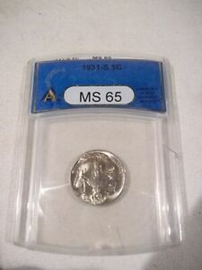 1931-S 5 CENT BUFFALO NICKEL MS65 CERTIFIED BY ANACS