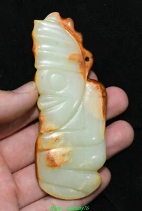 Ciondolo amuleto 3,9'' vecchia cultura Hongshan giada etiana naturale popolo persona uomo - Foto 1 di 7