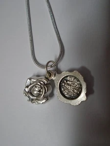 Collar de cadena de plata de ley 925 colgante medallón medalla rosa de San Miguel - Imagen 1 de 4