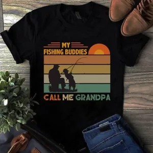My Fishing Buddies Call Me Grandpa Fishing Vintage Tshirt - Picture 1 of 1