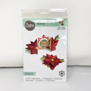 Sizzix Thinlits POINSETTIA Fold-A-Long Card Jen Long Cutting Dies 663174 NEW - Picture 1 of 7