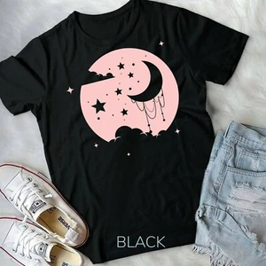 Kawaii Cute Pastel Goth Moon Unisex Form T-shirt Youth T-shirt - Picture 1 of 11