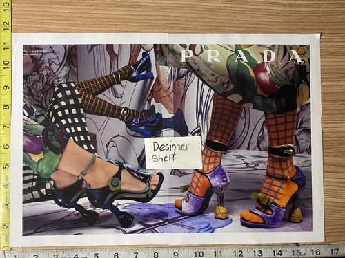 Scarpe Prada Funky Velluto 2 Pagine 2008 Stampa Moda Pubblicità