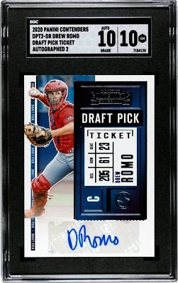 2020 Panini Contenders Drew Romo Autograph SGC 10 w/10 AUTO - Image 1 of 2