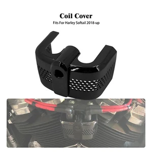 Black ABS Plastic Coil Cover For Harley Softail Breakout Street Fat Bob 18-2024 - Picture 1 of 17