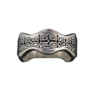Handgefertigter 925 Silberring Keltisches Wellenmuster 10 mm Band Größe 46–75 - Bild 1 von 9