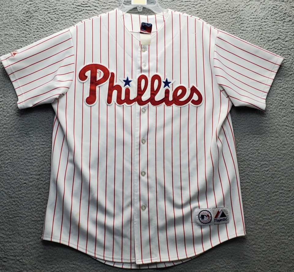 Majestuosa camiseta de béisbol abotonada de los Philadelphia Phillies Pete Rose #14 para hombre Foto 1 de 4