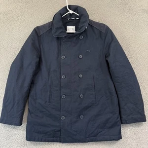 Lacoste Giacca Idrorepellente Uomo 3XL Blu Doppiopetto Foderata con Cappuccio Preppy - Foto 1 di 15