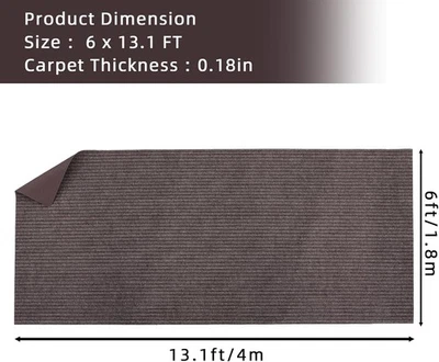 6ft x18/13.1/23/29.5ft Marine Outdoor Bass Boat Carpet Cutpile Rug Non-Slip Pad - Image 1 of 4