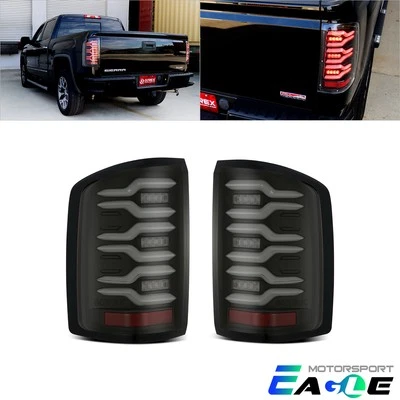 Luces traseras LED alfa negras Fit 14-18 GMC Sierra 1500/2500HD/3500HD serie Luxx Foto 1 de 4