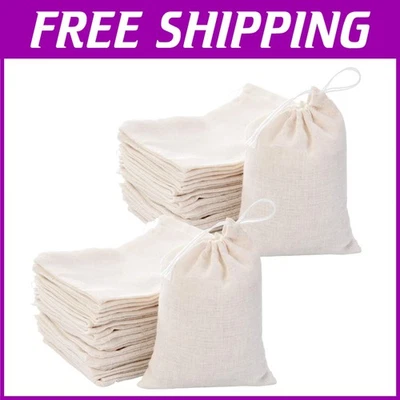 Multi-Purpose Muslin Bags - 200 Pack Drawstring Pouch for Events & DIY Gifts - Image 1 of 4