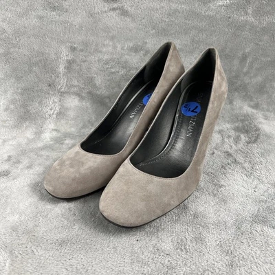 Zapatos de salón Stuart Weitzman Marymid para mujer 7,5 gamuza topo tacones en bloque Foto 1 de 4
