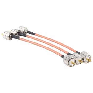 1X (3 szt. RG142 UHF PL259 wtyczka wtykowa do wtyczki męskiej PL259 złącze zaciskane 8940 - Zdjęcie 1 z 6