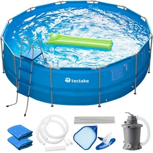 Swimming Pool Komplettset Frame Pool Schwimmbad Garten Schwimmbecken 450cm Rund - Bild 1 von 12