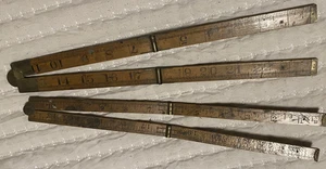 2 Vintage 24" Buchsbaum & Messing gebunden Zollstock STANLEY NR. 7 LUFKIN NR. 48 - Bild 1 von 4