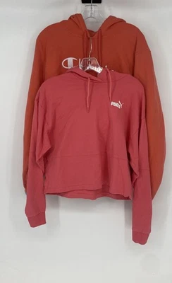 Assorted Puma Womens Pink Orange Cotton Pullover Hoodie Size Small Lot Of 2 - Image 1 of 4