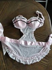 Victoria’s Secret Sexy Little Things Pink French Maid Lingerie Intimates 36C - Picture 1 of 6