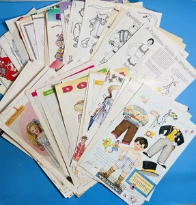 VTG ‘80-2000s Uncut PAPER DOLLS from magazines nice variety & cond. Dozens 2 Pgs - Picture 1 of 17