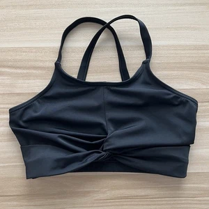 Balera MC Medium Child Black Twist Front Dance Sports Bra Cross Back MT12644 - Picture 1 of 10