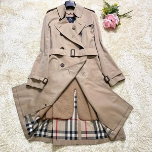 Burberry London Trench Coat Mega Check Honey Beige For Women Size 42/US:M Auth - Picture 1 of 24