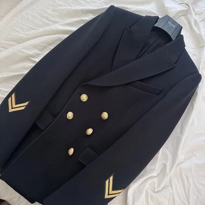 Б/у 2010 Balmain Homme двубортный куртка размер 46 черный - Изображение 1 из 4