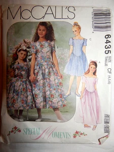 McCall's 6435 Dress Petticoat Sewing Pattern Girls 4 5 6 Tea Party Drop Waist UC - Picture 1 of 4