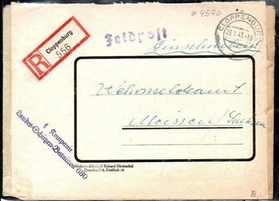 Feldpost WK II - Einschreiben CLOPPENBURG - MEISSEN mit SST #C542 - Bild 1 von 2
