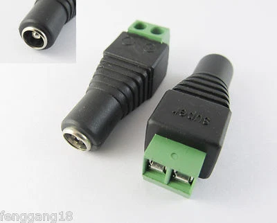 2x 5.5 x 2.5mm Female DC Power LED CCTV Video Balun Terminals Adapter Connector - Image 1 of 4