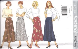 4308 UNCUT Butterick Vintage Sewing Pattern Misses Semi Fitted Pull on Skirt OOP - Picture 1 of 2