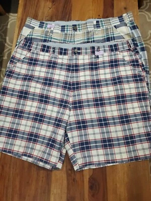 Croft And Barrow Plaid Shorts Men's 42 Multicolor 8" Inseam Lot Of 2 - Image 1 of 4
