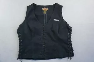 Harley Davdison Womens XL Vest Canvas Black - Picture 1 of 11