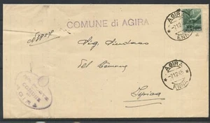 1945 - LUOGOTENENZA - LOTTO/40320 - 1 Lira DEMOCRATICA  ISOLATO SU BUSTA DA AGIR - Imagen 1 de 2