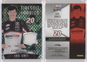 2016 Panini Prizm NASCAR Firesuit Fabrics Green Flag Prizm /99 Erik Jones #EJ