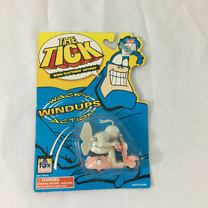 Vintage The Tick Windups Figure Wing Fluttering Arthur On Card Toy Comic
