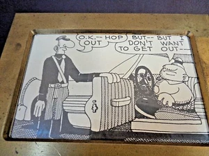 Vintage Classic Cartoon In Heavy Brass Frame - Picture 1 of 5
