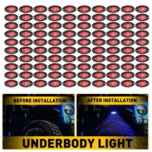 100 PCS Red LED Rock Underbody Light Glow Neon Lamp Universal Fit Jeep Truck - Picture 1 of 10