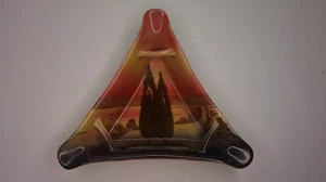 Royal Bayreuth Tuscany scene triangle shaped pottery ash tray made Bavaria Z128 - Picture 1 of 7