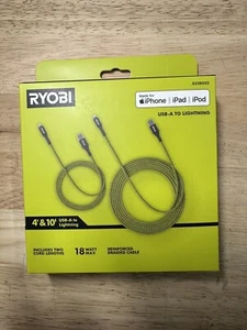 RYOBI 4 ft. and 10 ft. Nylon USB-C Cables - Picture 1 of 2