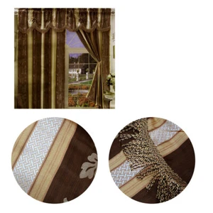Par de cortinas sin forrar borlas Elizabeth Brown Jacquard 145 x 210 cm - Imagen 1 de 2