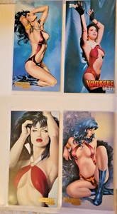 4 tarjetas coleccionables promocionales Topps Vampirella Gallery 1995 tarjetas promocionales altas - Imagen 1 de 10