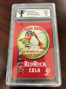 'Babe Ruth Red Rock Cola Advertising Card Mint 10 Facsimilia Auto Graded Encased - Picture 1 of 2