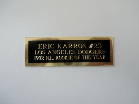 Eric Karros Baseball Card Plaque Nameplate Los Angeles Dodgers 1" X 3" Cover