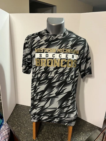 Western Michigan Soccer Adidas Climalite Adult T-Shirt Black Camo S - Polyester Cover